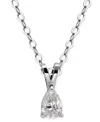Giani Bernini Cubic Zirconia Pear Solitaire Pendant Necklace, 16" + 2" Extender, Exclusively At Macy's