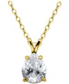 Giani Bernini Cubic Zirconia Pear Solitaire Pendant Necklace, 16" + 2" Extender, Exclusively At Macy's