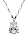 Giani Bernini Cubic Zirconia Pear Solitaire Pendant Necklace, 16" + 2" Extender, Exclusively At Macy's