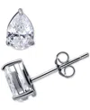 Giani Bernini Cubic Zirconia Pear Solitaire Stud Earrings, Created For Macy's In Silver
