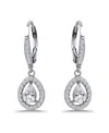 Giani Bernini Cubic Zirconia Pear Teardrop Halo Leverback Drop Earrings In 18k Gold-plated Sterling Silver, Create In Silver