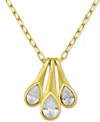 Giani Bernini Cubic Zirconia Pear Trio Pendant Necklace, 16" + 2" Extender, Exclusively At Macy's