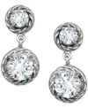 Giani Bernini Cubic Zirconia Rope Frame Double Drop Earrings In 18k Gold-plated Sterling Silver, Exclusively At Ma In Sterling Silver
