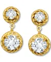 Giani Bernini Cubic Zirconia Rope Frame Double Drop Earrings In 18k Gold-plated Sterling Silver, Exclusively At Ma In Gold