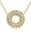 Giani Bernini Cubic Zirconia Rope Framed Circle Pendant Necklace In Sterling Silver & 18k Gold-plated Sterling Sil In Gold