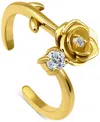 Giani Bernini Cubic Zirconia Rose Adjustable Toe Ring In 18k Gold-plated Sterling Silver (also In Sterling Silver) In Gold