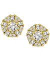 Giani Bernini Cubic Zirconia Round & Baguette Cluster Stud Earrings In 18k Gold-plated Sterling Silver, Created Fo In Gold