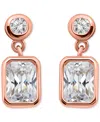 Giani Bernini Cubic Zirconia Round & Octagon Bezel Drop Earrings, Exclusively At Macy's In Gold