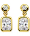 Giani Bernini Cubic Zirconia Round & Octagon Bezel Drop Earrings, Exclusively At Macy's In Gold