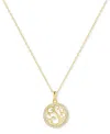 Giani Bernini Cubic Zirconia Y Initial Halo 18" Pendant Necklace In 18k Gold-plated Sterling Silver, Created For M In Gold