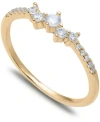 Giani Bernini Cubic Zirconia Scattered Band In 18k Gold-plated Sterling Silver, Created For Macy's In Gold Over Silver