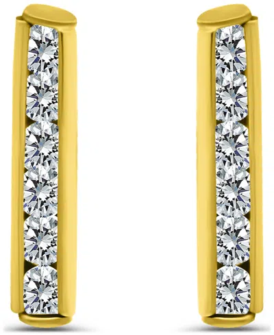 Giani Bernini Cubic Zirconia Set Bar Post Earrings (5/8 Ct. T.w.) In 18k Gold Over Sterling Silver, Macy's Exclusi