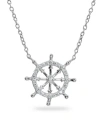 Giani Bernini Cubic Zirconia Ship's Wheel Necklace In Sterling Silver Or 18k Gold Over Sterling Silver In Silver