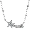 Giani Bernini Cubic Zirconia Shooting Star Pendant Necklace, 16" + 2" Extender, Macy's Exclusive In Silver