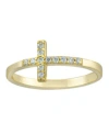 Giani Bernini Cubic Zirconia Sideways Cross Ring In Gold Over Sterling Silver In Gold