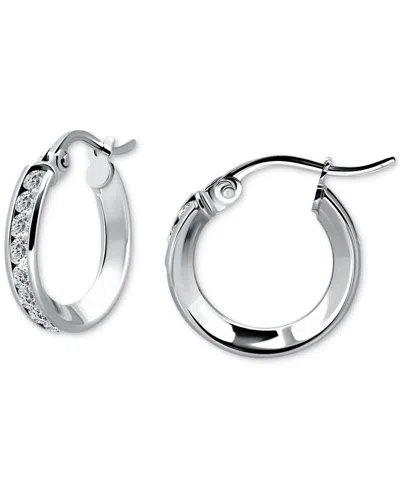 Giani Bernini Cubic Zirconia Small Hoop Earrings In Sterling Silver, 0.625", Macy's Exclusive