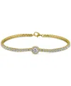Giani Bernini Cubic Zirconia Solitaire Halo Tennis Bracelet, Created For Macy's In Sterling Silver