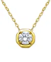 Giani Bernini Cubic Zirconia Solitaire Octagon Pendant Necklace In Sterling Silver, 16" + 2" Extender, Macy's Excl In Yellow