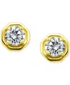 Giani Bernini Cubic Zirconia Solitaire Octagon Stud Earrings, Macy's Exclusive In Gold