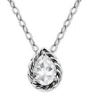 Giani Bernini Cubic Zirconia Solitaire Pendant Necklace (1 Ct. T.w.) In 18k Gold Over Sterling Silver, 16" + 2" Ex In Silver