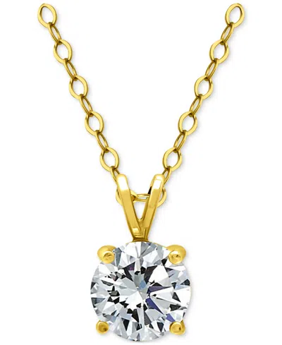 Giani Bernini Cubic Zirconia Solitaire Pendant Necklace In 18k Gold-plated Sterling Silver (also In Sterling Silve