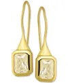 Giani Bernini Cubic Zirconia Square Bezel Fish Hook Drop Earrings, Exclusively At Macy's In Gold