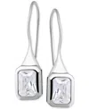 Giani Bernini Cubic Zirconia Square Bezel Fish Hook Drop Earrings, Exclusively At Macy's In Silver