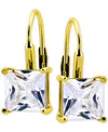 Giani Bernini Cubic Zirconia Square Leverback Drop Earrings In 18k Gold-plated Sterling Silver, Macy's Exclusive In Gold