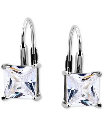 Giani Bernini Cubic Zirconia Square Leverback Drop Earrings In 18k Gold-plated Sterling Silver, Macy's Exclusive In Metallic