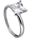 Giani Bernini Cubic Zirconia Square Solitaire Ring, Exclusively At Macy's In Silver