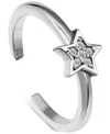Giani Bernini Cubic Zirconia Star Adjustable Toe Ring In Sterling Silver (also In 18k Gold-plated Sterling Silver)