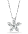 Giani Bernini Cubic Zirconia Star Flower Pendant Necklace In Sterling Silver, 16" + 2", Created For Macy's In Silver