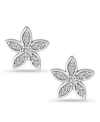Giani Bernini Cubic Zirconia Star Flower Stud Earrings In Sterling Silver, Created For Macy's Cubic Zirconia Star In Silver