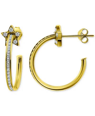 Giani Bernini Cubic Zirconia Star Small Hoop Earrings, 0.75", Macy's Exclusive In Gold