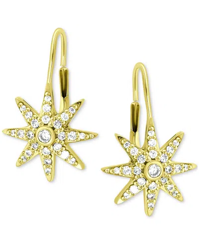 Giani Bernini Cubic Zirconia Starburst Leverback Earrings, Created For Macy's In Gold