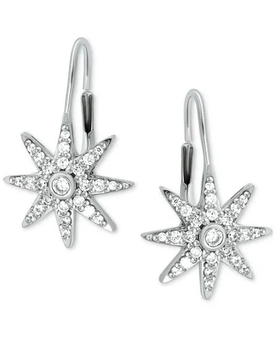 Giani Bernini Cubic Zirconia Starburst Leverback Earrings, Created For Macy's In Silver