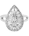 Giani Bernini Cubic Zirconia Teardrop Statement Ring, Created For Macy's In Metallic