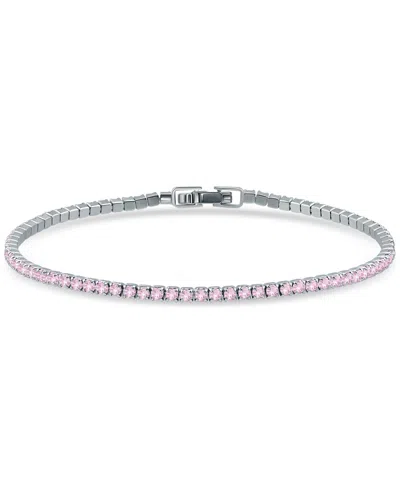 Giani Bernini Cubic Zirconia Tennis Bracelet In Sterling Silver, Created For Macy's In Pink