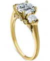 Giani Bernini Cubic Zirconia Three Bridal Stone Ring In Sterling Silver, Exclusively At Macy's In Gold