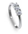 Giani Bernini Cubic Zirconia Three Stone Sterling Silver Toe Ring In Sterling Silver