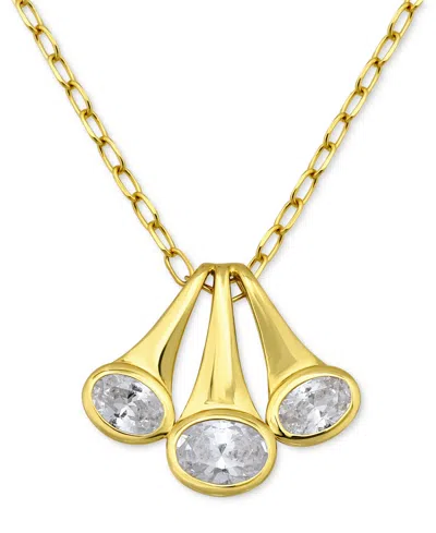 Giani Bernini Cubic Zirconia Triple Horn Pendant Necklace In 18k Gold-plated Sterling Silver (also In Sterling Sil