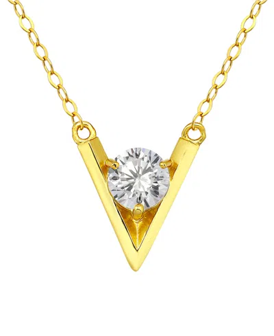 Giani Bernini Cubic Zirconia V-cast Pendant Necklace, Macy's Exclusive In Gold