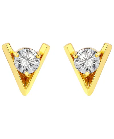 Giani Bernini Cubic Zirconia V-cast Post Earrings, Macy's Exclusive In Gold