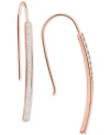 Giani Bernini Cubic Zirconia Vertical Bar Threader Earrings, Created For Macy's In Rose Gold