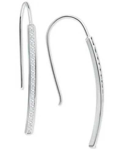 Giani Bernini Cubic Zirconia Vertical Bar Threader Earrings, Created For Macy's In White