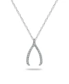Giani Bernini Cubic Zirconia Wishbone Slide Pendant In 18k Gold Plated Sterling Silver Or Sterling Silver In Silver