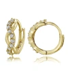 Giani Bernini Cubic Zirconia Wrap Huggie Hoop Earrings In 18k Gold Plated Sterling Silver In Gold