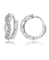 Giani Bernini Cubic Zirconia Wrap Huggie Hoop Earrings In Sterling Silver In Silver