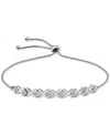 Giani Bernini Cubic Zirconia Xo Bolo Bracelet, Created For Macy's In Sterling Silver