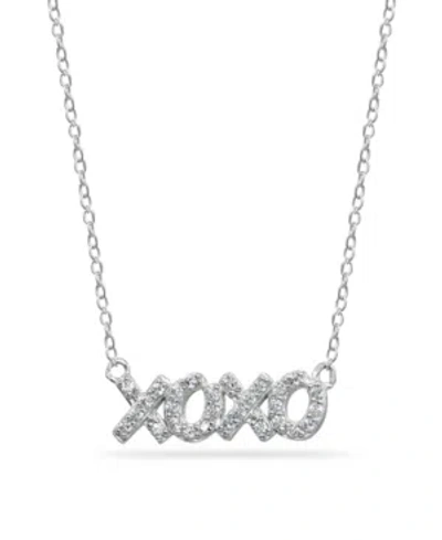 Giani Bernini Cubic Zirconia "xoxo" Nameplate Necklace In Sterling Silver